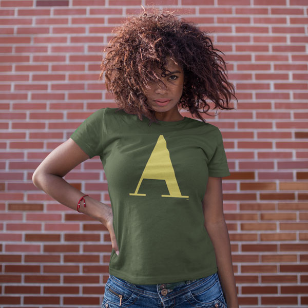 Woman wearing a Peace Plan A / No A-Holes™ t-shirt.