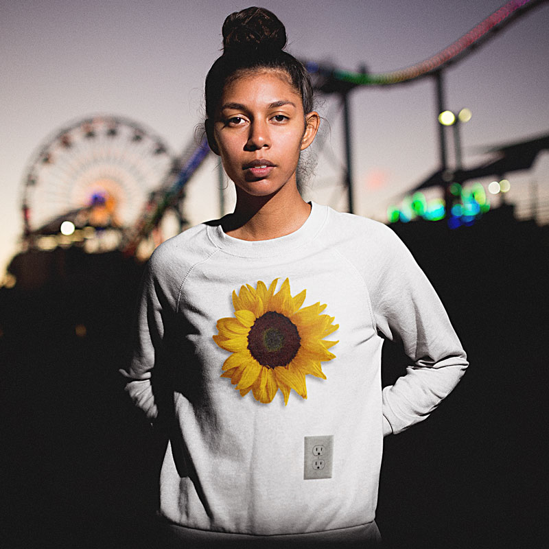 Crewneck sweatshirt wall flower costume by Halloween brand InstaCostume.